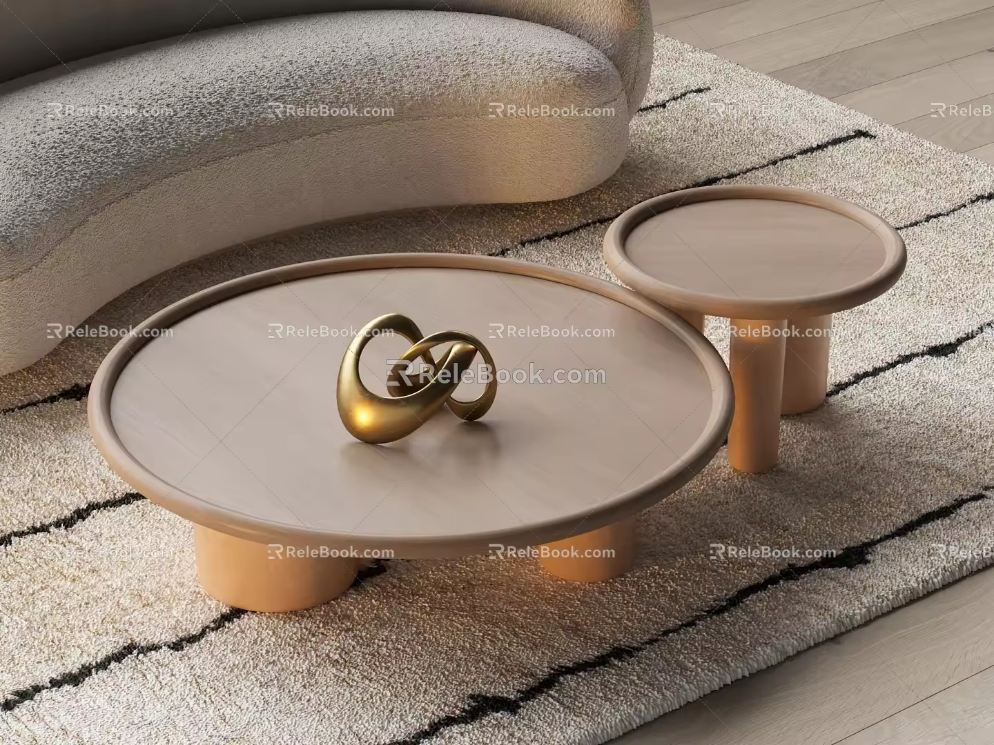 Tacchini Pluto Coffee Table Round Coffee Table Combination Coffee Table Log Coffee Table 3d model