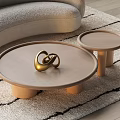 Tacchini Pluto Coffee Table Round Coffee Table Combination Coffee Table Log Coffee Table 3d model