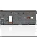 Industrial Metal Panel With Gauges Circular Holes Railings And Red Lifebuoy