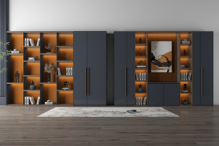 Modern Bookcase Dark Bookcase 3d model