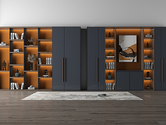 Modern Bookcase Dark Bookcase 3d model