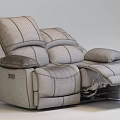 Brown Leather Recliner Chair With Adjustable Footrest Armrests And Soft Cushions