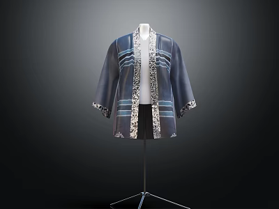 Modern Clothes Long Coat Long Coat Spring and Autumn Shirt 3d model