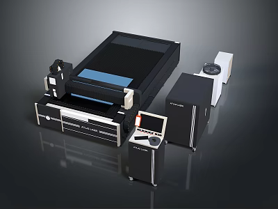 Essential Office Appliances For Modern Workspace Including Printer Scanner And Shredder 3d model