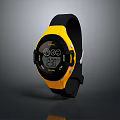 Yellow And Black Digital Wristwatch With Sporty Design And Clear Digital