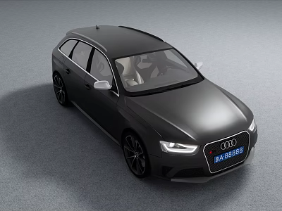 Black Audi Wagon With Sleek Exterior Design And Alloy Wheels Front Grille 3d model