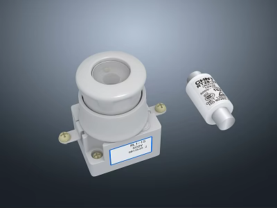 Industrial Electrical White Fuse Holder With Fuse Link Component For Equipment 3d model