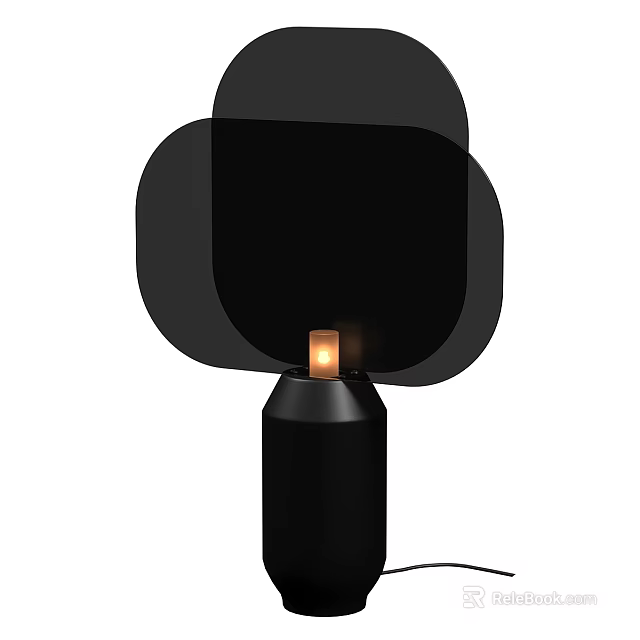 Stylish Modern Table Lamp With Black Body Simple Design And Warm Cozy Lighting Effect 3d model 