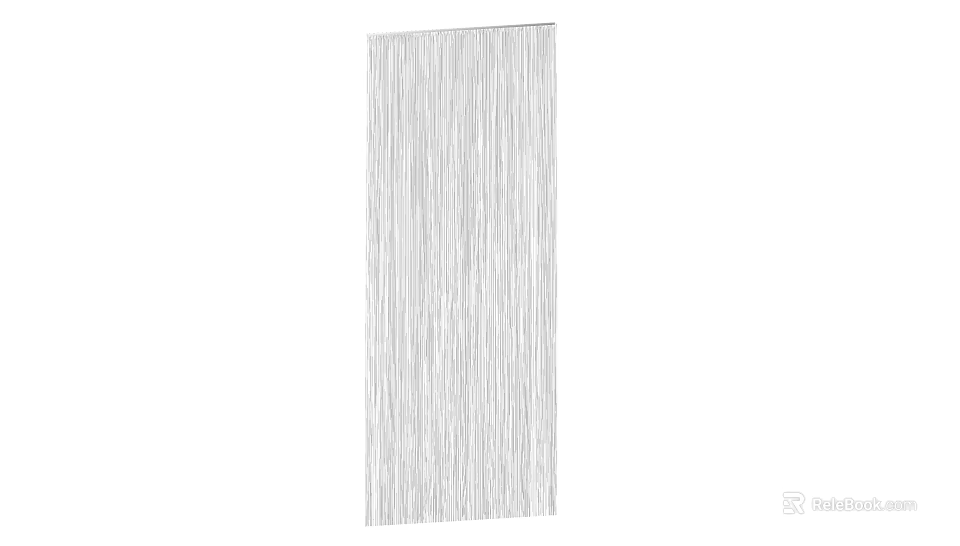 White Vertical Striped Textured Curtain For Modern Home Interior Design 3d model