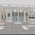 Modern Clothing Store Interior With Mannequins Clothing Racks And Display Areas