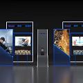 Modern Michelin Tire Display Showcase With Illuminated Stands And Product Screens