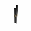 Modern Sleek Wall Mounted Sconces With Black Frame And Gold Decorative Accents