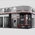 GUI FU Copper Doors Exhibition Booth Displaying Smart Lock Entry Doors at E4T61 3d model