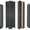 Modern High Rise Residential Buildings With Glass Facades And Diverse Architectural Styles