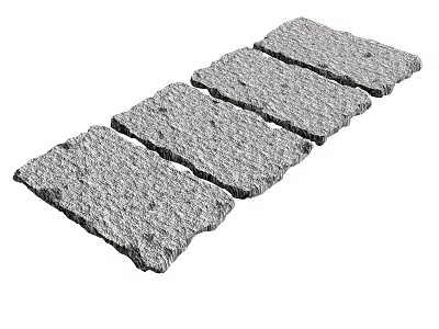 Natural Gray Textured Slate Floor Tiles Four Pieces For Flooring 3d model