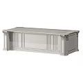 Classical Kitchen Cabinets With Marble Island Countertop And Carved Decorative Details