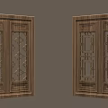 Double Traditional Wooden Doors With Intricate Carved Designs And Glass Panels