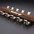 Solid Wood Tea Table And Matching Chairs With White Cushions