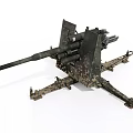 Military Camouflage Heavy Weapon Artillery With Support Structure And Design Details