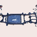 Detailed Car Chassis Structure With Suspension System And Frame Components