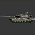 Camouflage Painted Military Tank With Modern Turret And Main Gun Barrel