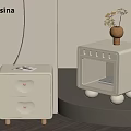 Modern Cassina Bedside Tables With Drawers Round Knobs Open Compartment And Spherical Feet