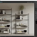 Modern Storage Shelf Bookshelf Display Rack 3d model