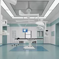 Hospital Outpatient Operating Room With Medical Equipment And Lights