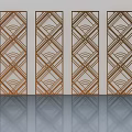 Decorative Hinged Doors With Intricate Geometric Patterns Brass Finish For Modern Interior Design 3d model