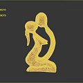 Abstract Red Embracing Figures Decorative Furniture With Curved Design Details