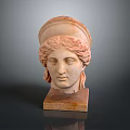Wooden Furniture Base Displaying Ancient Greek Sculpture Head