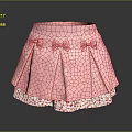 Cute Pink Pleated Skirt With Bow Accents And Floral Lining For Girls