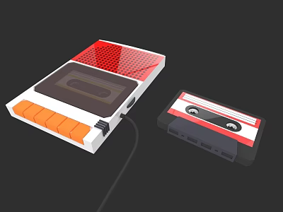 Vintage Cassette Tape Player and Audio Sound System for Music Lovers 3d model