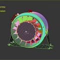 Black Computer Cooling Fan With Blue Component And Sturdy Stand Design Structure