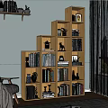 Simple Modern Wooden Bookcase With Multi Tiered Shelves Books And Decorative Items