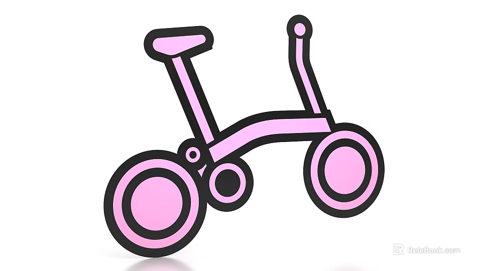 Cute Pink Bicycle Themed Photo Check In Spot For Family And Kids 3d model 