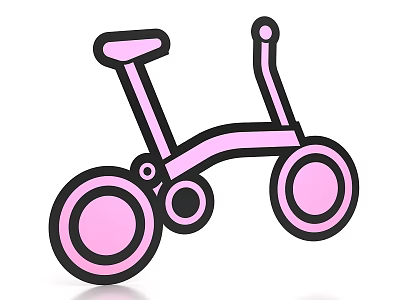 Cute Pink Bicycle Themed Photo Check In Spot For Family And Kids 3d model