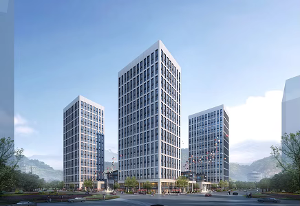 Modern Office Building Jinan Heyue Square 3d model