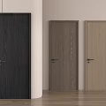 Modern Interior Design Featuring Hinged Doors With Different Wooden Texture Tones 3d model