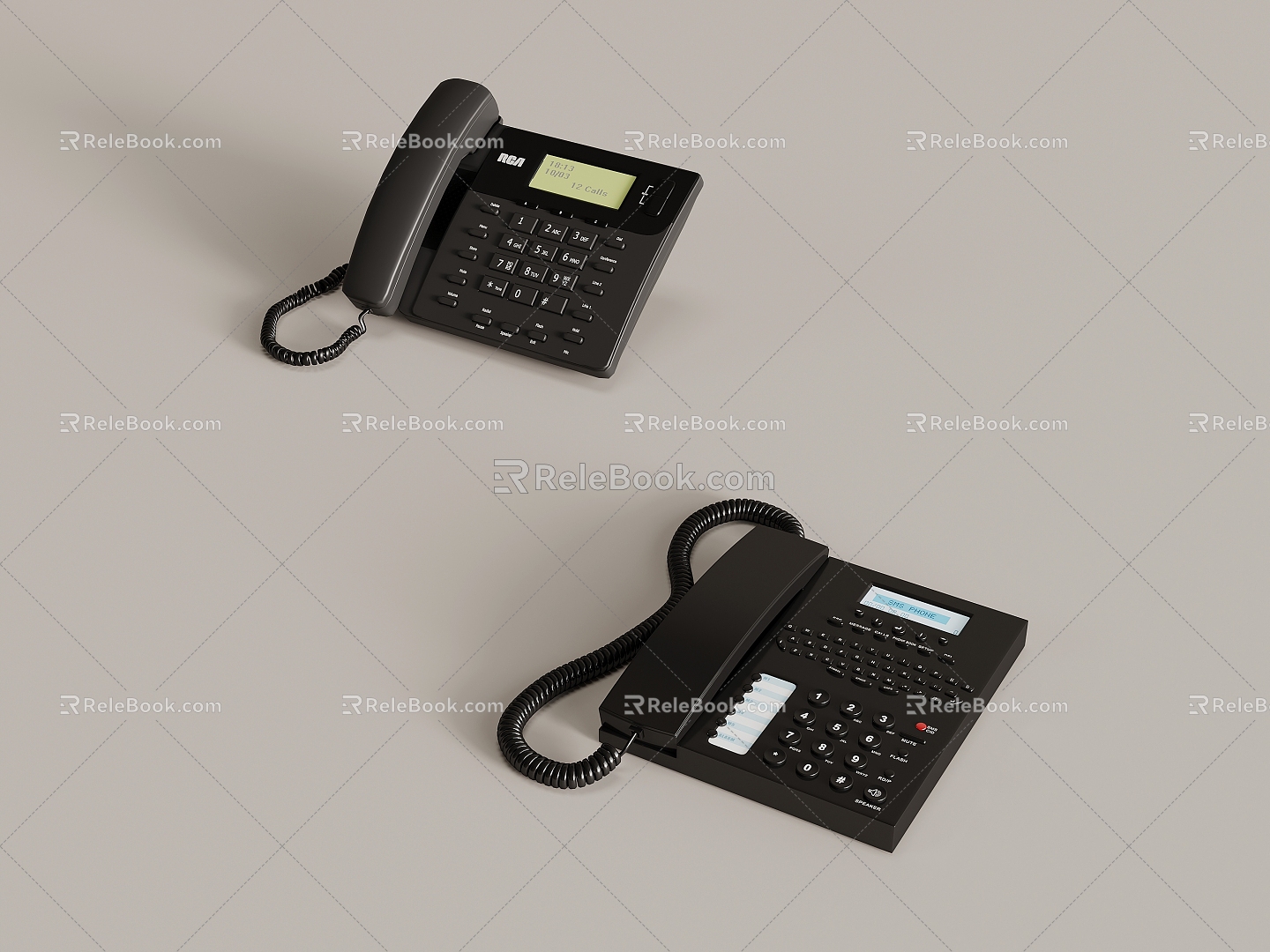 modern fixed telephone landline 3d model