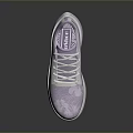 Light Purple and White Casual Sports Sneakers With Floral Pattern And Lace Up Design
