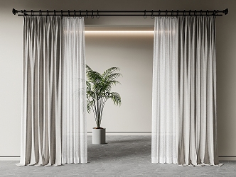 modern curtain fabric curtain gauze curtain fabric curtain 3d model