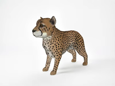 Spotted Reptile 3D Model Standing On White Background With Realistic Details 3d model
