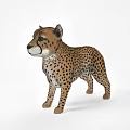 Spotted Reptile 3D Model Standing On White Background With Realistic Details