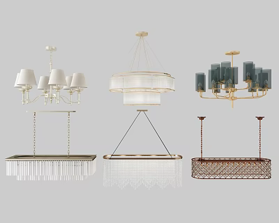 Modern Contemporary Chandelier Styles With Glass Shades Metal Frames And Crystal Details 3d model