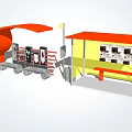 Modern Platform Bus Station 3d model