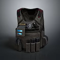 Tactical Vest With Multiple Pockets LED Lights And Durable Fabric Design 3d model
