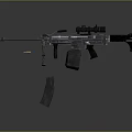 Tactical Military Rifle With Sniper Scope Magazine Barrel And Bullet