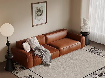 Three-seat sofa 3d model