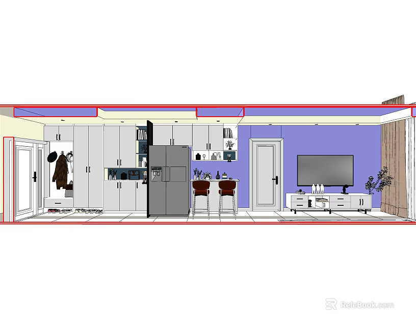 Modern Shoe Cabinet Design For Entryway With Functional Storage And Sleek Look 3d model 